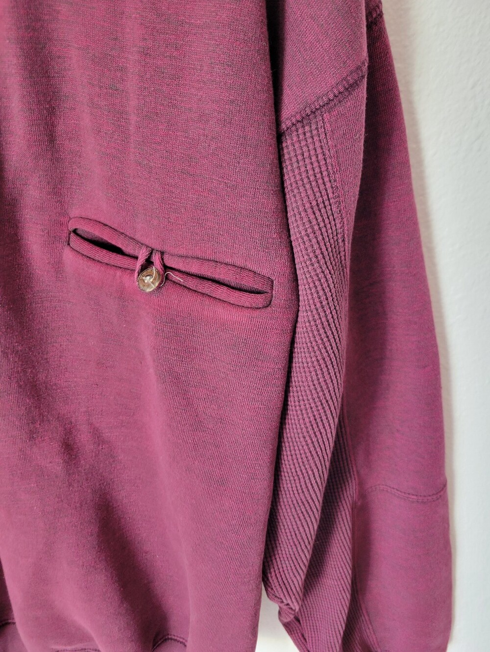 Vintage AZ Sport Womens L Burgundy Quarter Zip Sweatshirt Textured Pullover - Picture 2 of 5